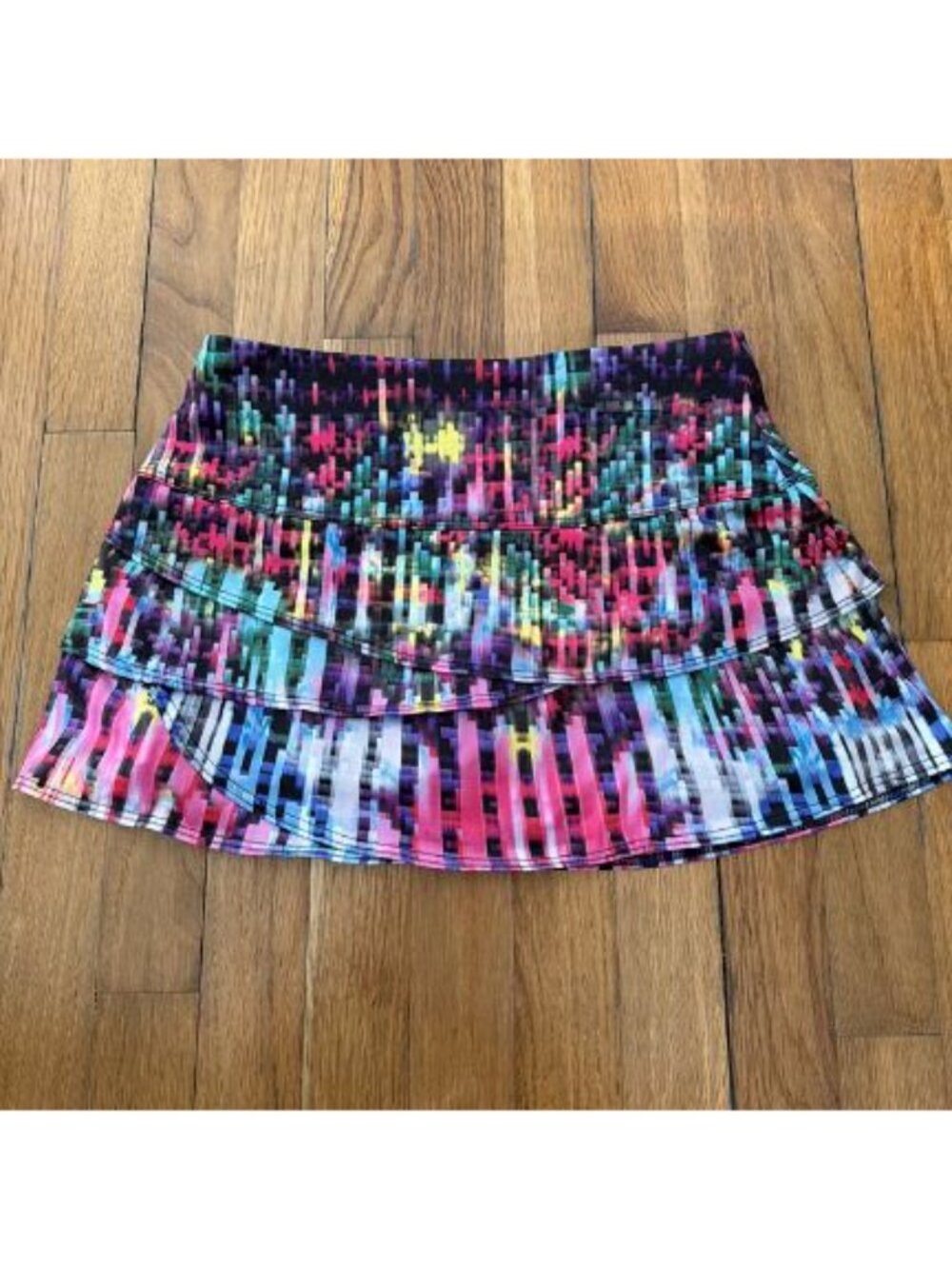 Lucky In Love Women's Multicolor Tiered Tennis Skort Skirt Golf Size S (A41) - Picture 8 of 9